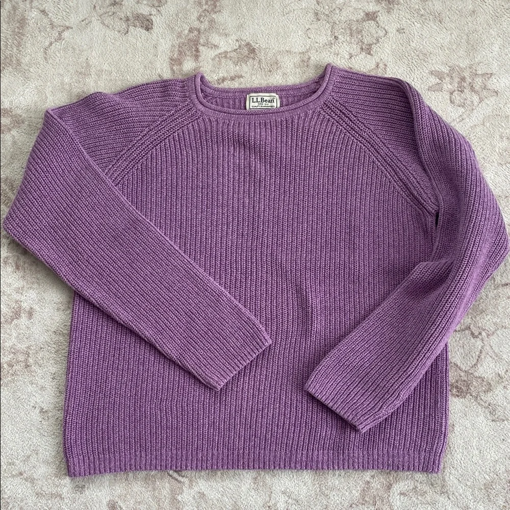 L.L. Bean Women's Lavender Crew Neck Sweater - Picture 1 of 5